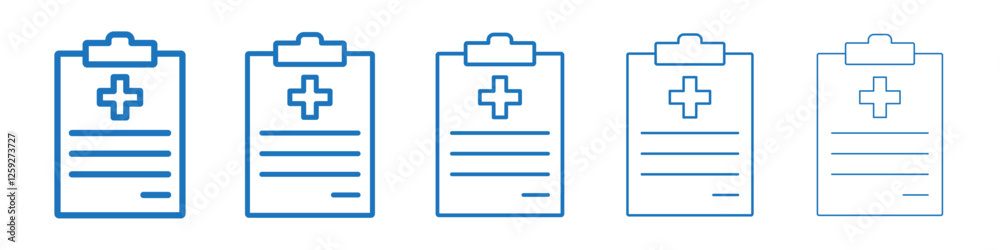 Medical history icon Symbol collection thin outline set Medical history icon Symbol collection thin outline set