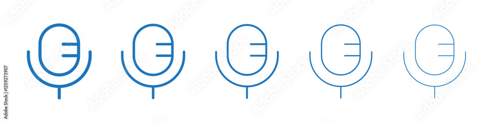 Microphone icon Symbol collection thin outline set Microphone icon Symbol collection thin outline set