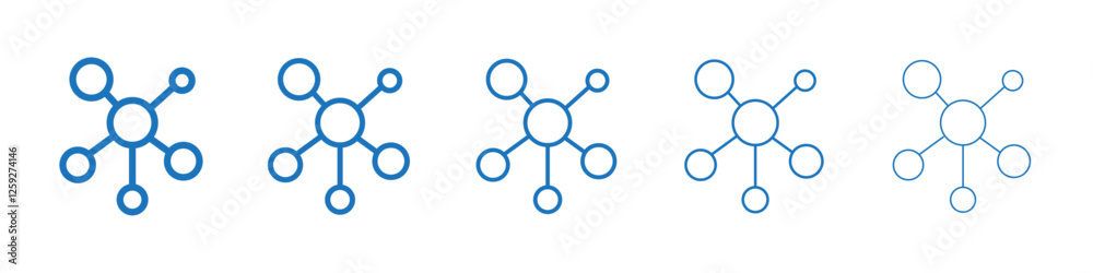 Molecule icon Symbol collection thin outline set Molecule icon Symbol collection thin outline set