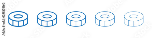 Money coin icon Symbol collection thin outline set