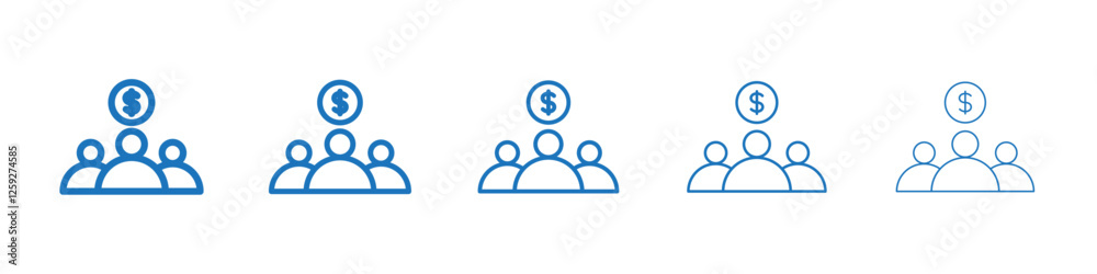 Mutual funds icon Symbol collection thin outline set Mutual funds icon Symbol collection thin outline set