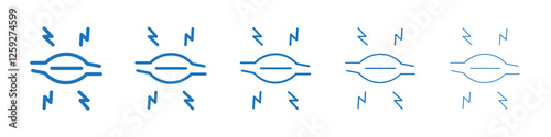 Myalgia icon Symbol collection thin outline set