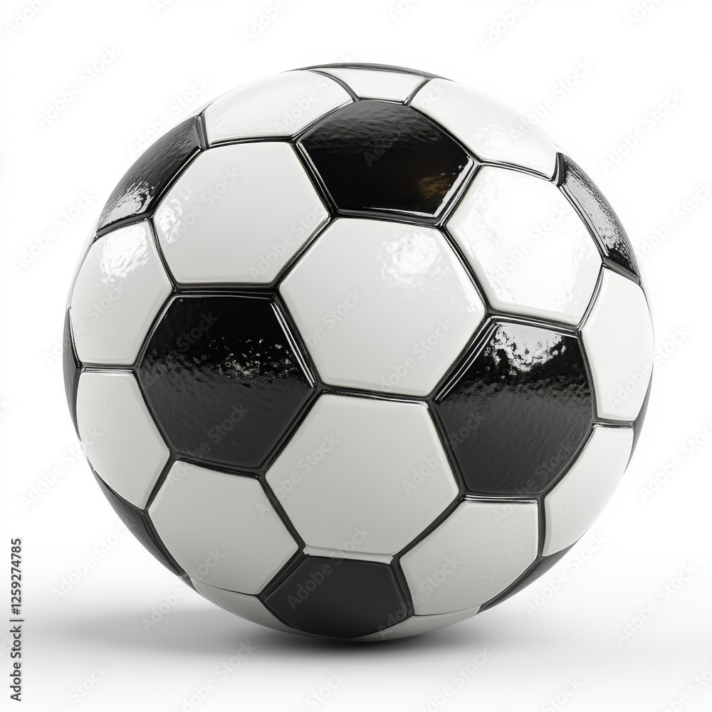 Classic Black and White Soccer Ball, Studio Shot Classic Black and White Soccer Ball, Studio Shot