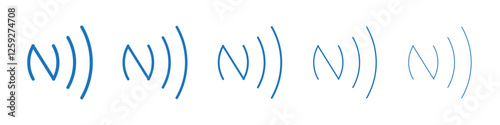 NFC icon Symbol collection thin outline set
