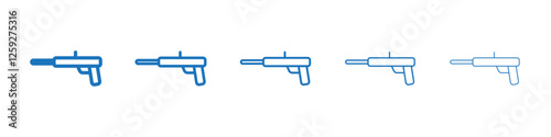 Paintball gun icon Symbol collection thin outline set