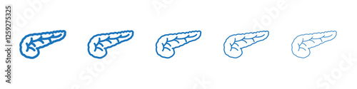pancreas icon Symbol collection thin outline set