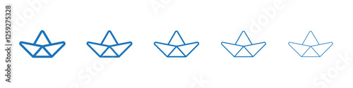 Fotografie Paper boat icon Symbol collection thin outline set