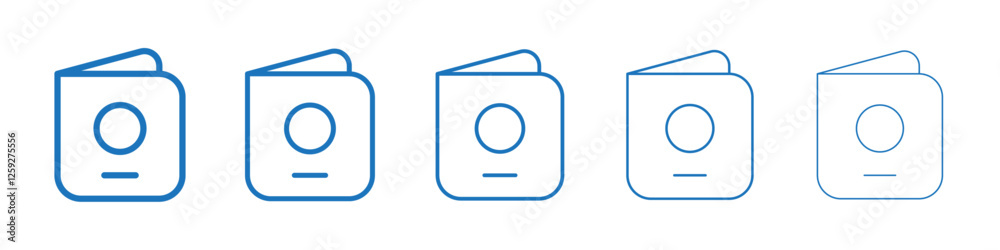 Passport icon Symbol collection thin outline set Passport icon Symbol collection thin outline set