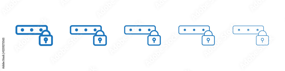 Password icon Symbol collection thin outline set Password icon Symbol collection thin outline set