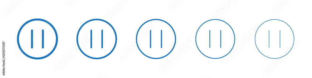 Pause button icon Symbol collection thin outline set Pause button icon Symbol collection thin outline set