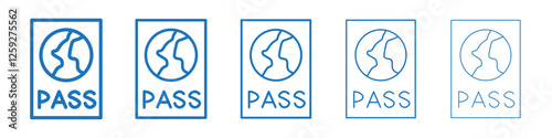 Passport icon Symbol collection thin outline set