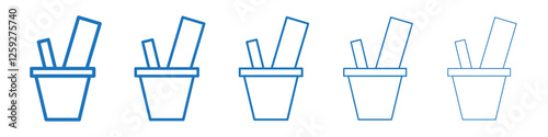 Pencil holder icon Symbol collection thin outline set