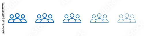 People group icon Symbol collection thin outline set
