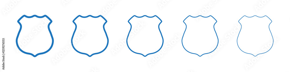 Police badge icon Symbol collection thin outline set Police badge icon Symbol collection thin outline set