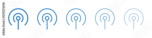 Podcast icon Symbol collection thin outline set