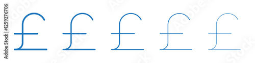 Pound icon Symbol collection thin outline set