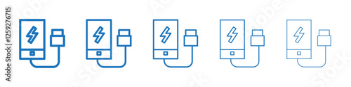Power bank icon Symbol collection thin outline set
