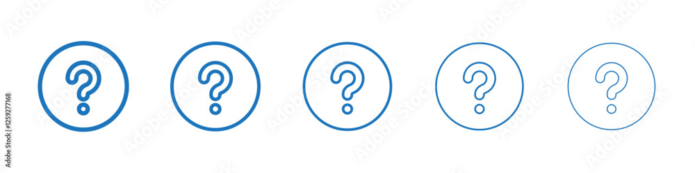 Question icon Symbol collection thin outline set Question icon Symbol collection thin outline set