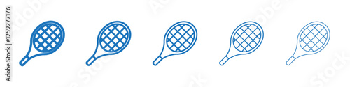 Racket icon Symbol collection thin outline set