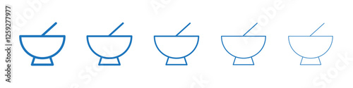Rise Bowl icon Symbol collection thin outline set