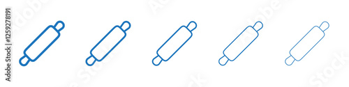 Rolling pin icon Symbol collection thin outline set