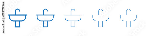 Sink icon Symbol collection thin outline set