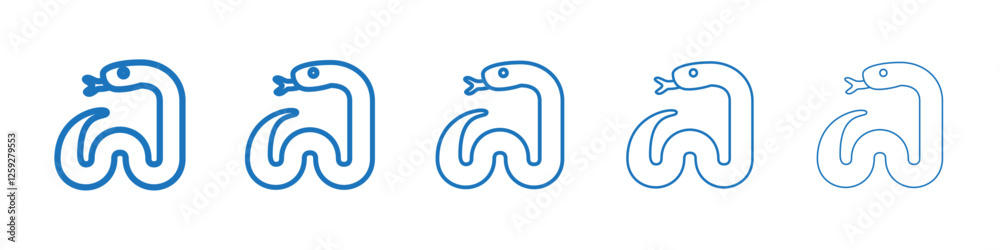 Snake icon Symbol collection thin outline set Snake icon Symbol collection thin outline set