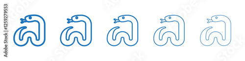 Snake icon Symbol collection thin outline set