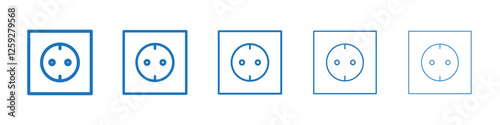 Socket icon Symbol collection thin outline set