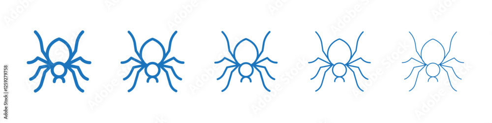 Spider icon Symbol collection thin outline set Spider icon Symbol collection thin outline set