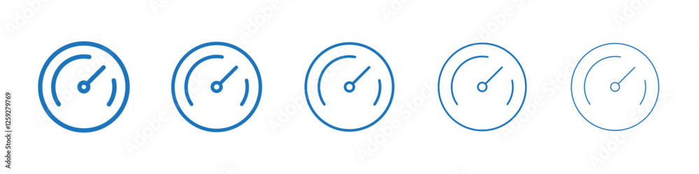Speedometer icon Symbol collection thin outline set Speedometer icon Symbol collection thin outline set