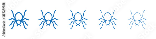 Spider icon Symbol collection thin outline set