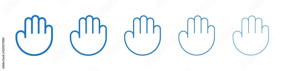 Stop icon Symbol collection thin outline set Stop icon Symbol collection thin outline set
