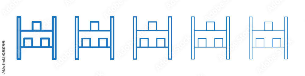 Storage rack icon Symbol collection thin outline set Storage rack icon Symbol collection thin outline set