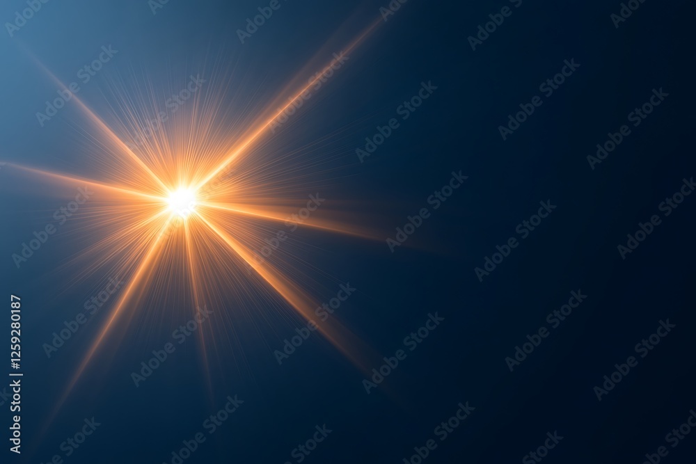 Obraz premium Dark cosmic environment with radiant starburst abstract background - close-up view