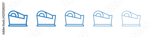 Tape dispenser icon Symbol collection thin outline set