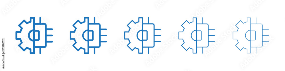 Technology icon Symbol collection thin outline set Technology icon Symbol collection thin outline set