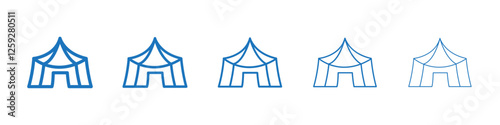 Tent icon Symbol collection thin outline set