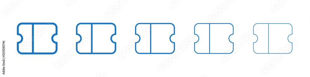 Ticket icon Symbol collection thin outline set Ticket icon Symbol collection thin outline set