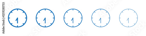Time icon Symbol collection thin outline set
