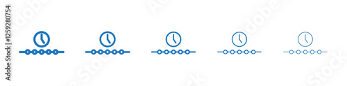Timeline icon Symbol collection thin outline set