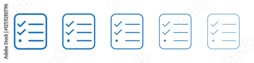 Todo list icon Symbol collection thin outline set