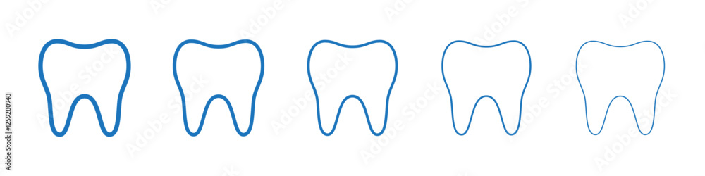 Tooth icon Symbol collection thin outline set Tooth icon Symbol collection thin outline set