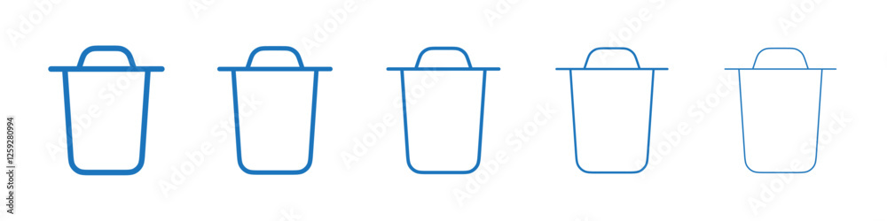 Trash icon Symbol collection thin outline set Trash icon Symbol collection thin outline set