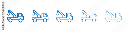 Tow truck icon Symbol collection thin outline set