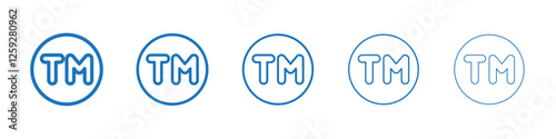 Trademark icon Symbol collection thin outline set