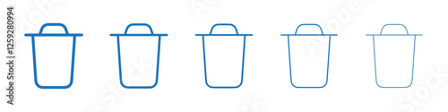 Trash icon Symbol collection thin outline set