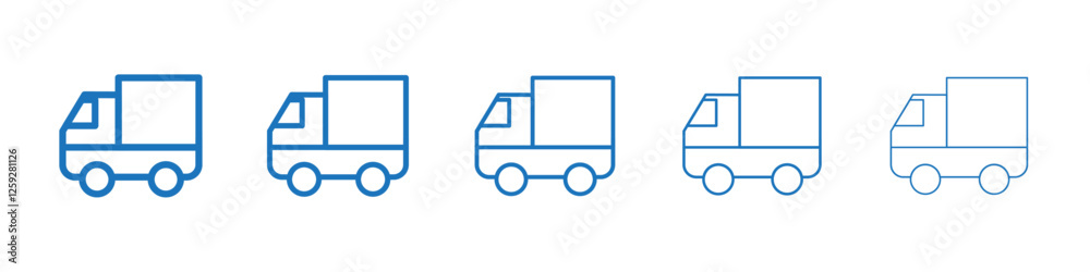 Truck icon Symbol collection thin outline set Truck icon Symbol collection thin outline set