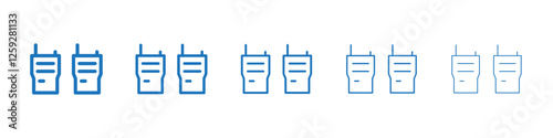 Two way radio icon Symbol collection thin outline set
