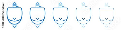 Urinal icon Symbol collection thin outline set